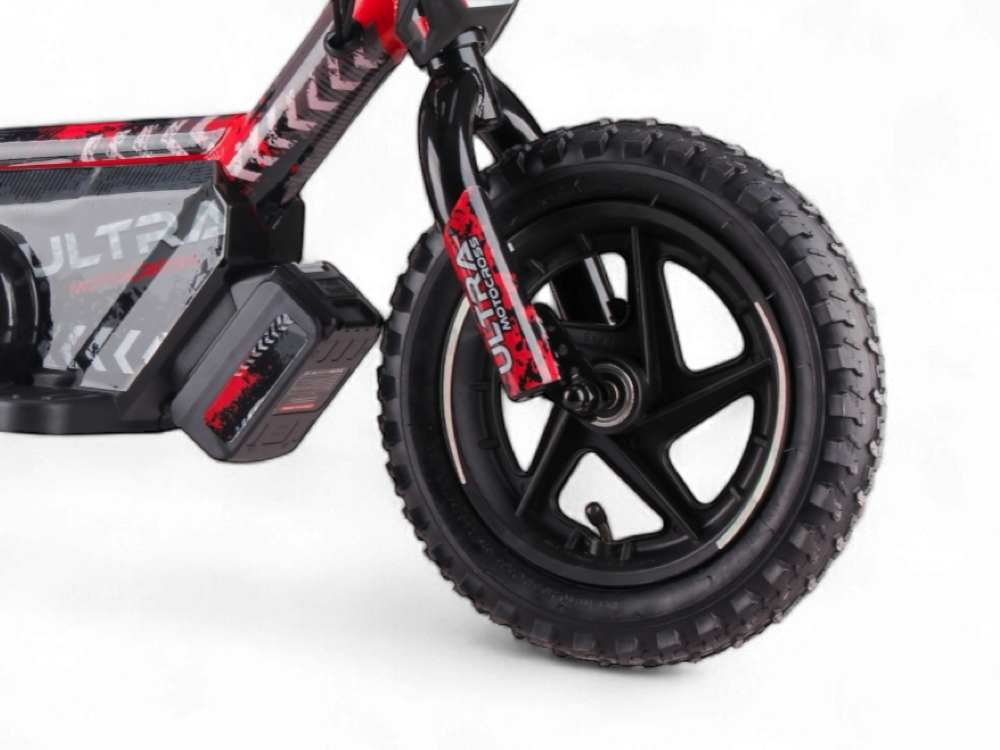 24 volt elektrische balance bike, 12 inch - rood - Afbeelding 3