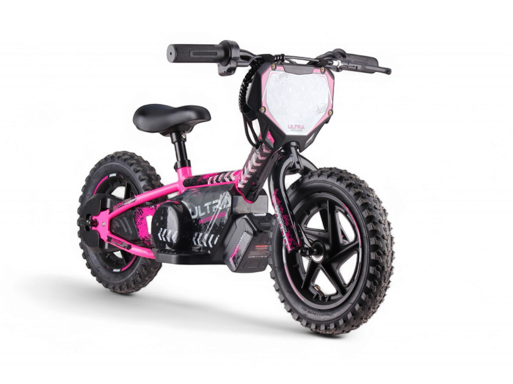 24 volt elektrische balance bike, 12 inch - roze - Afbeelding 2