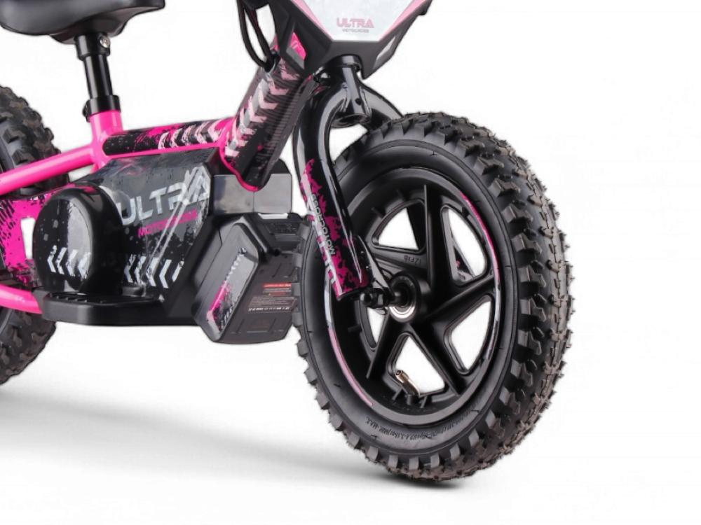 24 volt elektrische balance bike, 12 inch - roze - Afbeelding 3