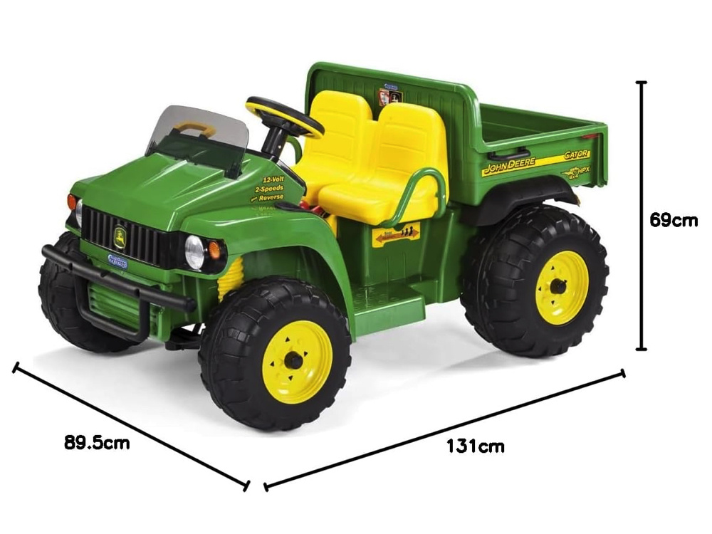 John Deere Gator HPX 12 volt elektrische kindertractor tweezits - Afbeelding 12
