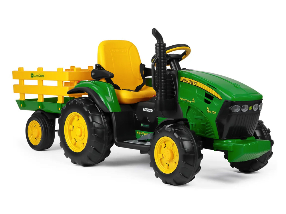 John Deere kinder tractor + aanhanger met afstandsbediening - Afbeelding 3