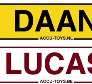 2x kentekenstickers met naam