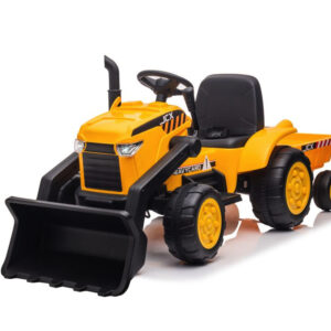 Graafmachine met trailer, 12v kinder accu voertuig, leder zitje en meer!